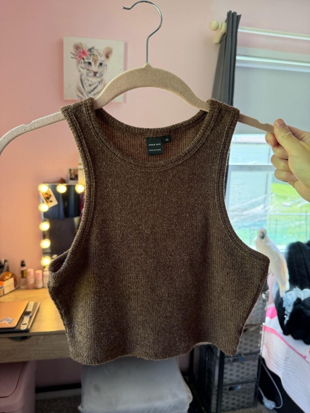 SHEIN Brown Knit Cropped Tank